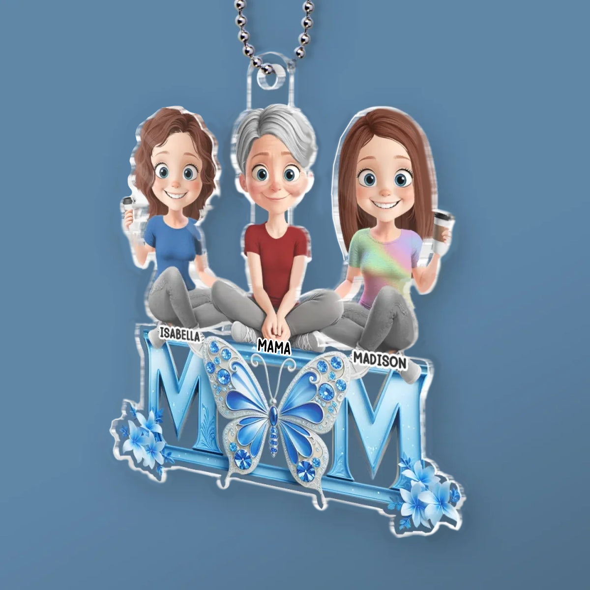 MOM-Acrylanhänger mit Mama und Töchter