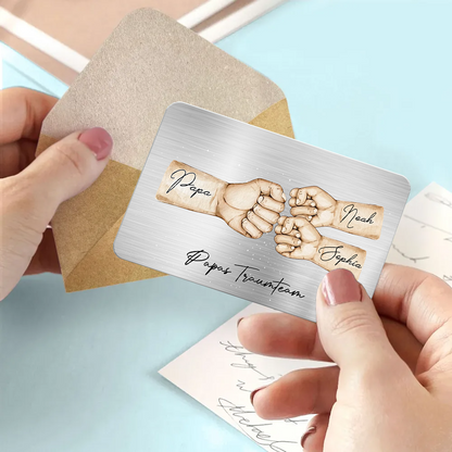Personalisierter Geldbörsen-Karte mit Fausstoß Wallet Card für Papa