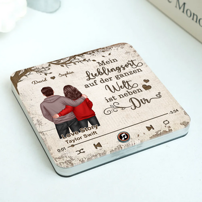 Musik-Kühlschrankmagnet mit 2 Figuren und Spruch Geschenk für Paar/LGBT-Paar