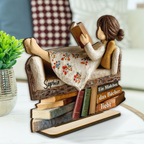Personalisierter Holzaufsteller mit Namen für Bücherfans