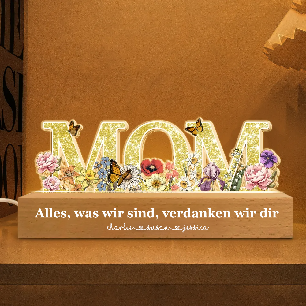 LED Nachtlichter mit MAMA / OMA/ MOM Geschenk für Mutter und Großmutter
