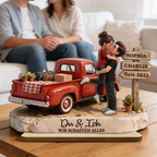 Paar und Wagen - Personalisierter Holzaufsteller mit Figuren und Text