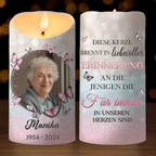 In liebevoller Erinnerung an...- Personalisierte Trauerkerze LED-Kerze mit Foto
