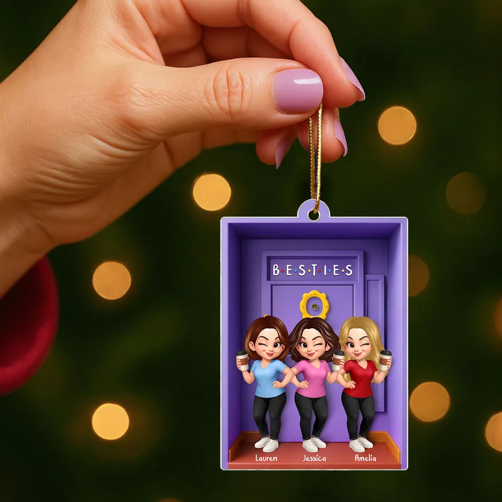 Acrylanhänger mit 2-6 Frauen Personalisierter Christbaumschmuck für Schwester und beste Freundinnen