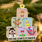 Personalisierter Holz-Weihnachtsanhänger für die Familie – Baummotiv mit Fotos & Text