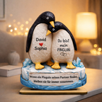 Du bist mein Penguin- Personalisierter Holzaufsteller mit Namen Geschenk für Paar
