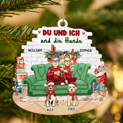 Du und Ich und die Haustiere-Personalisierter Christbaumschmuck für Paare & Tierliebhaber
