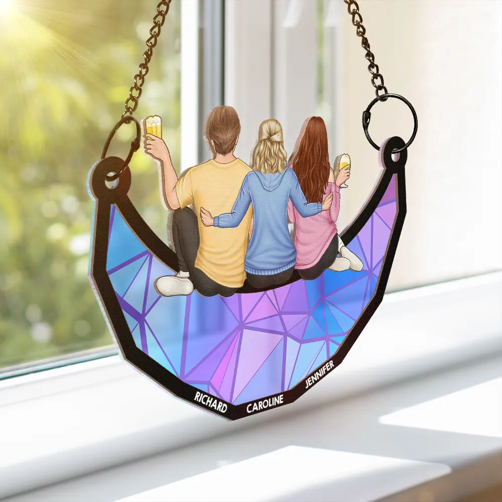 Personalisierter Sonnenfänger mit 2-6 Personen Geschenk für Familie und Freunde