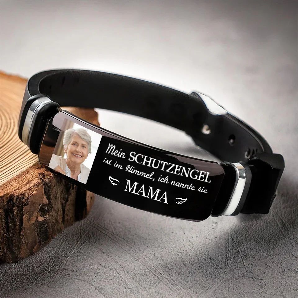 Schutzengel-Personalisiertes Silikon-Armband Trauergeschenk