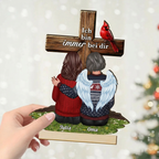 Kreuz-Personalisierte Holzaufsteller mit Familien Trauergeschenk