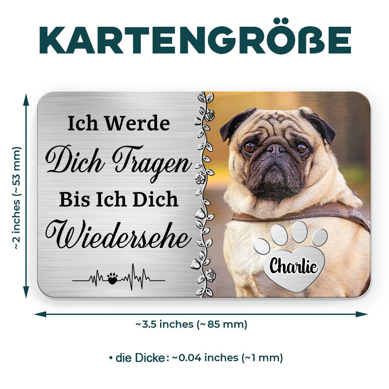 Brieftasche-Karte mit Foto und Text Trauergeschenk für Haustier