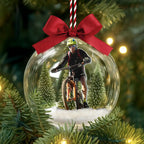 Personalisierte 3D-Christbaumkugel mit Foto – Mountainbike-Motiv