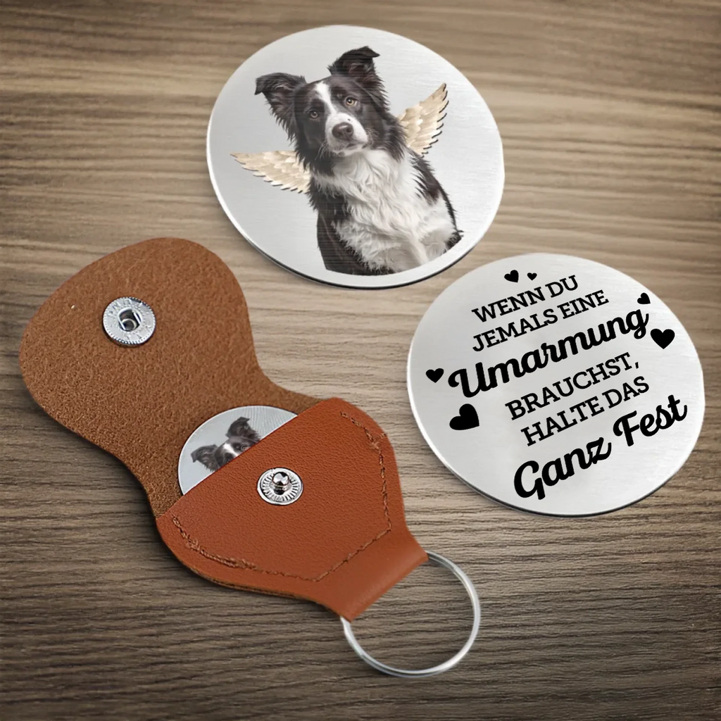 Engelsflügel-Taschenumarmung mit Foto Trauergeschenk