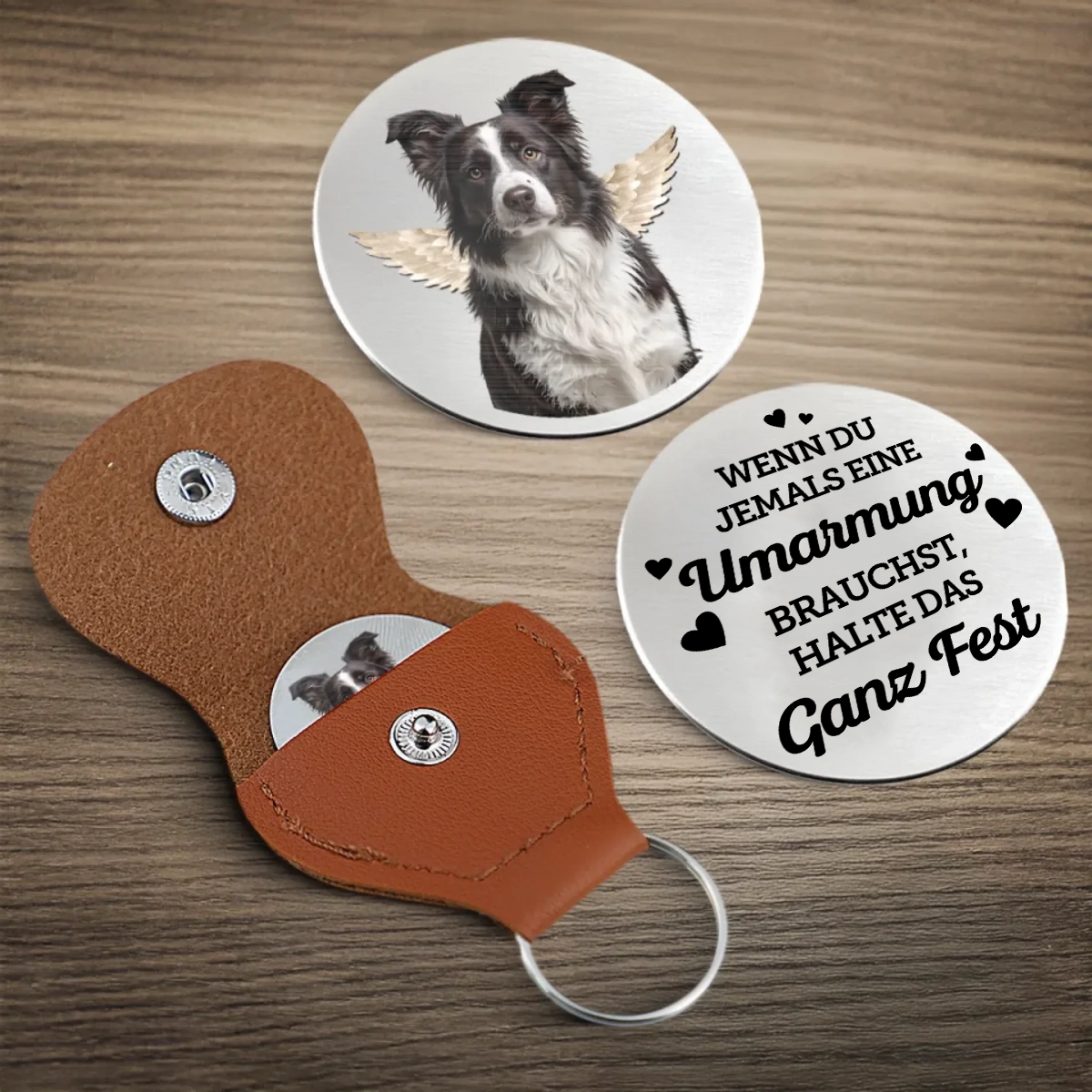 Engelsflügel-Taschenumarmung mit Foto Trauergeschenk