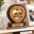 Personalisierter Holzaufsteller mit Ringen Geschenk zum Jahrestag Hochzeitsgeschenke