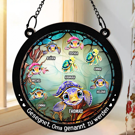Schildkröten-Personalisierte Sonnenfänger Geschenk für Oma