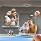 Personalisierter Acryl-Sonnenblendenclip mit Foto – „Fahr vorsichtig, Papa/Mama“