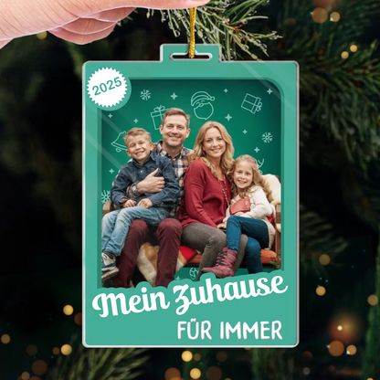 Personalisierter Acrylanhänger mit Foto und Text Christbaumschmuck für Familie