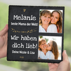 Personalisierte Schieferplatte mit Fotos und Texte Geschenk für Mama, Papa, Oma und Opa