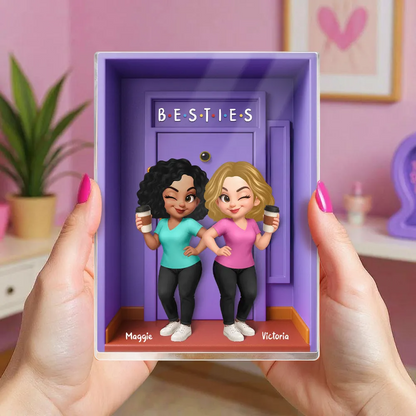 Personalisierter Acrylblock mit 2-6 Frauen Geschenk für Beste Freundinnen und Schwestern