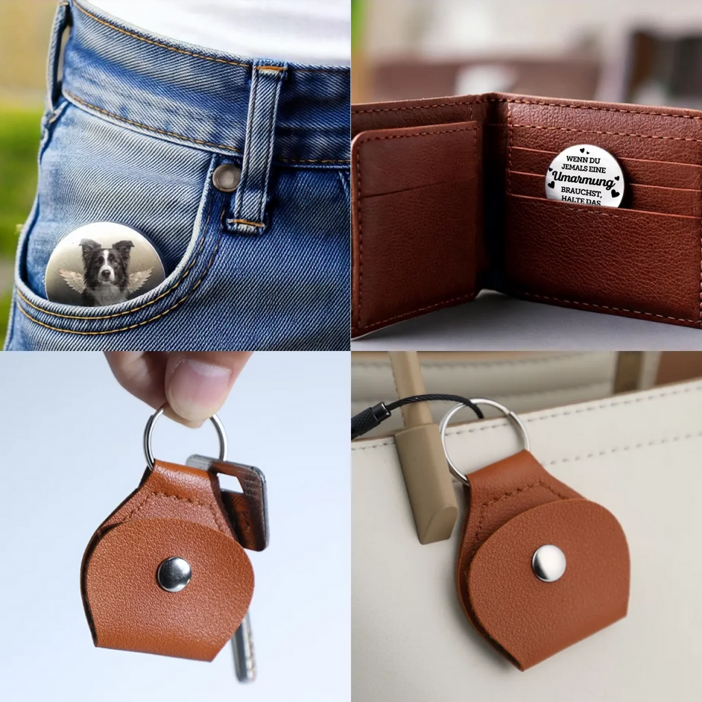 Engelsflügel-Taschenumarmung mit Foto Trauergeschenk