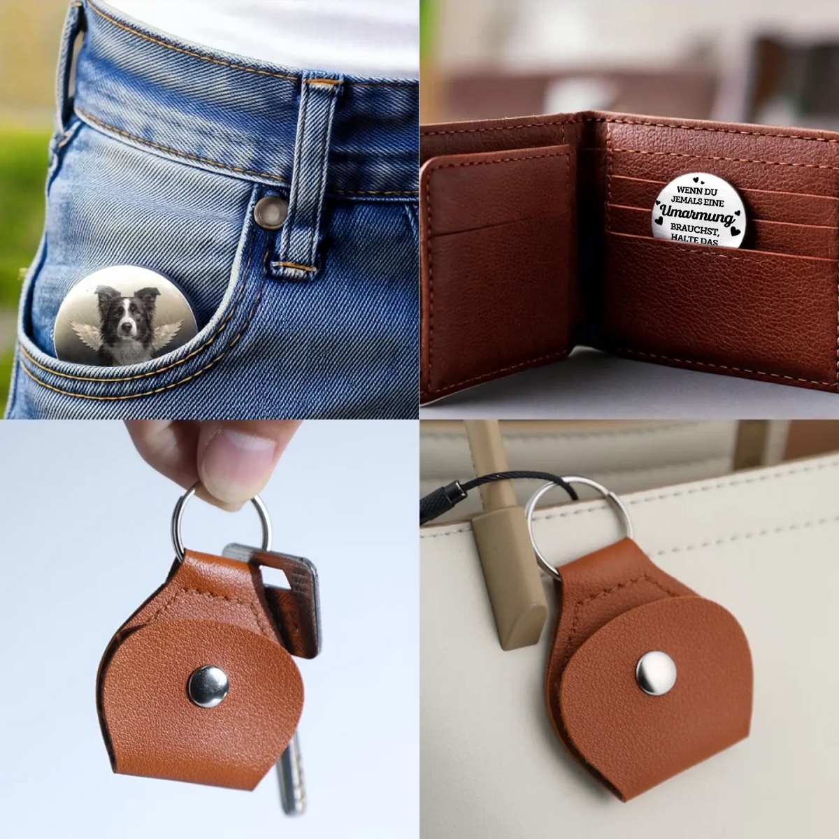 Engelsflügel-Taschenumarmung mit Foto Trauergeschenk