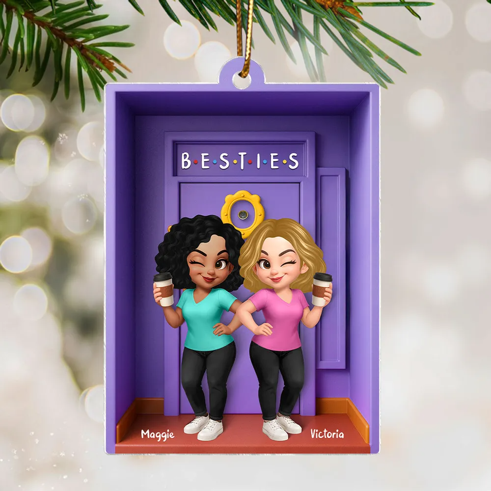 Acrylanhänger mit 2-6 Frauen Personalisierter Christbaumschmuck für Schwester und beste Freundinnen