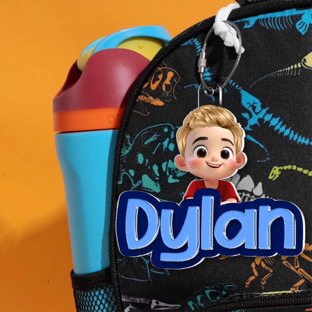 Personalisierter Acryl-Schlüsselanhänger mit Kind und Name Geschenk für Kinder und Mutter