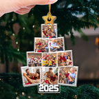 Fotobaum-Personalisierter Acrylanhänger mit Fotos Christbaumschmuck für Familie