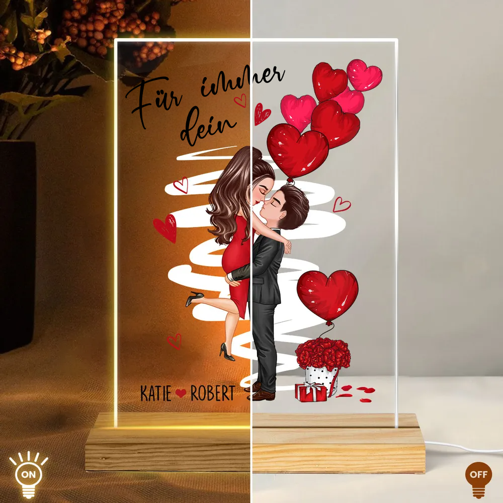 Personalisierte LED-Nachtlicht mit Paar und Ballons