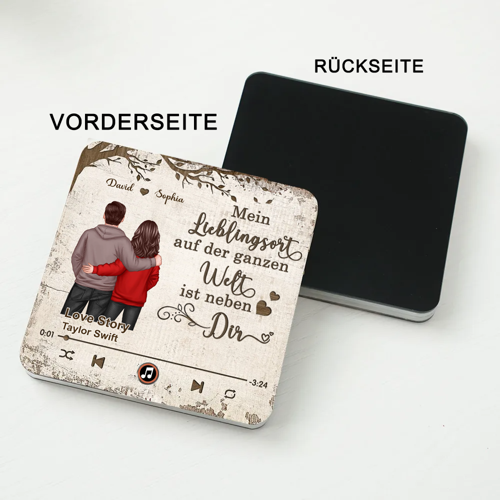 Musik-Kühlschrankmagnet mit 2 Figuren und Spruch Geschenk für Paar/LGBT-Paar