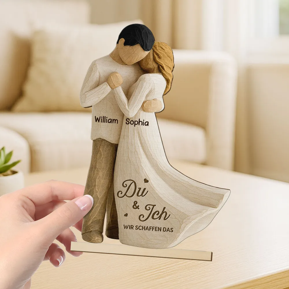 Tanzendes Paar- Personalisierte Holzplakette mit Namen und Text