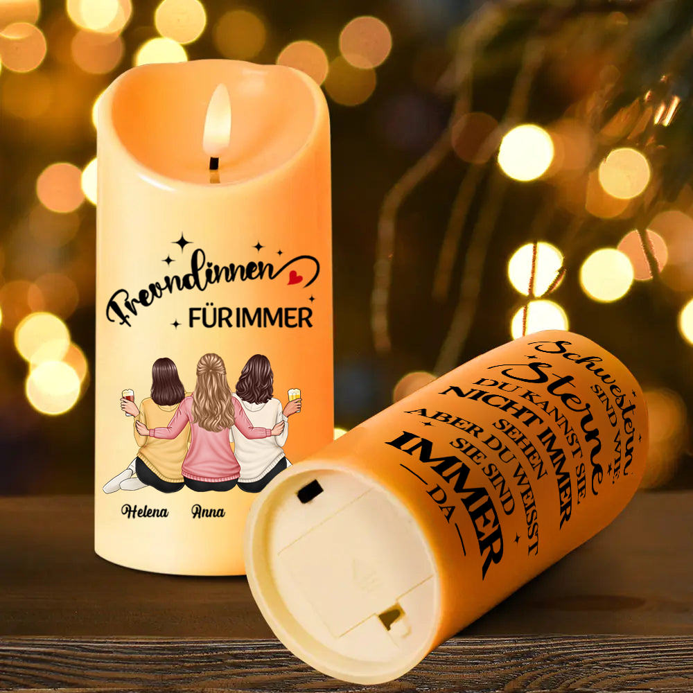 Personalisierte LED-Kerze für Schwestern