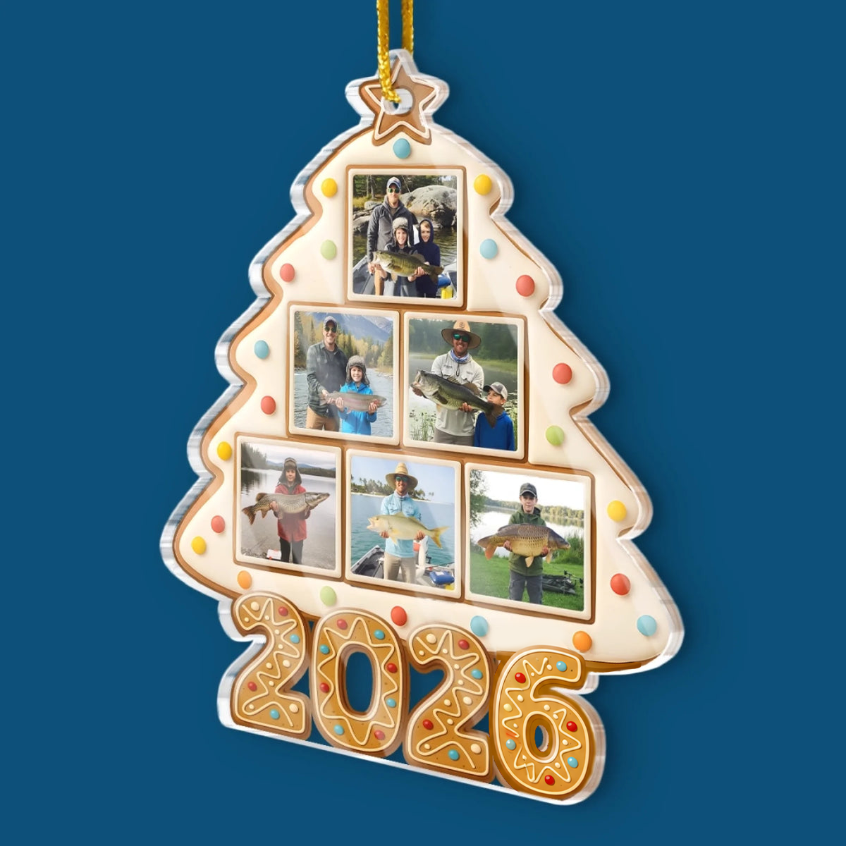 2025-Keks-Foto-Baum Personalisierter Acrylanhänger mit Fotos Geschenk für Familie