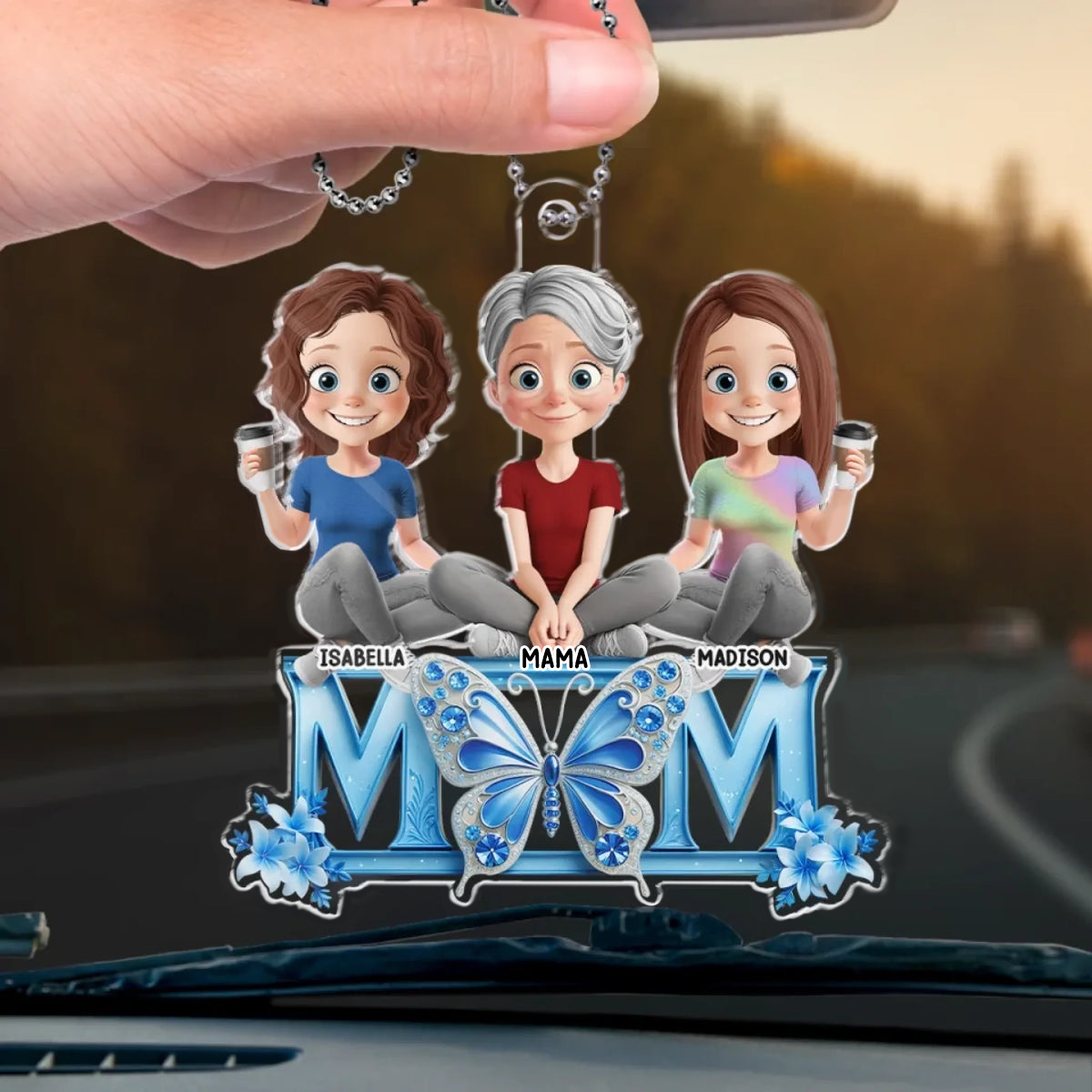 MOM-Acrylanhänger mit Mama und Töchter