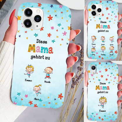 Diese...gehört zu- Blaue Silikonhandyhülle für iPhone und Samsung mit Comicfiguren Geschenk für Mama und Oma