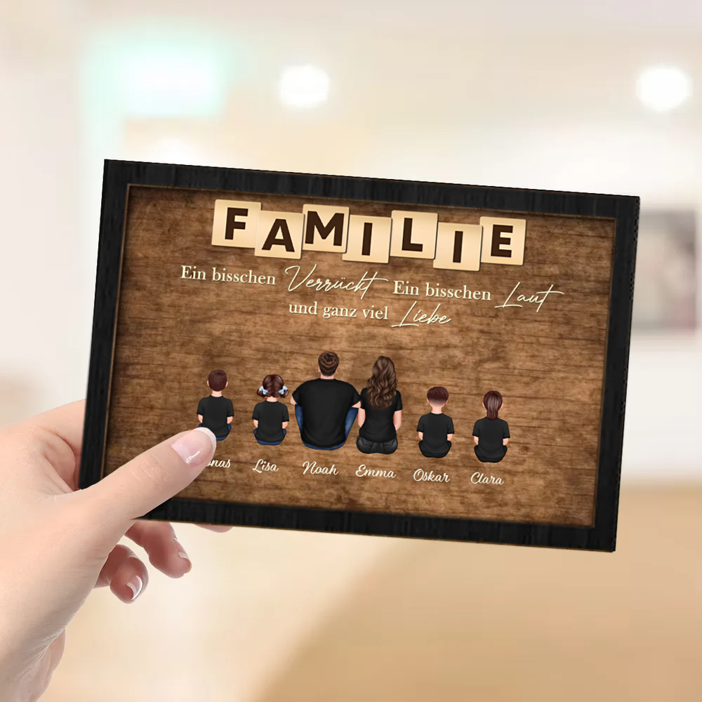 Personalisierte Holztafel mit Familien Geschenk für Papa, Mama, Opa und Oma