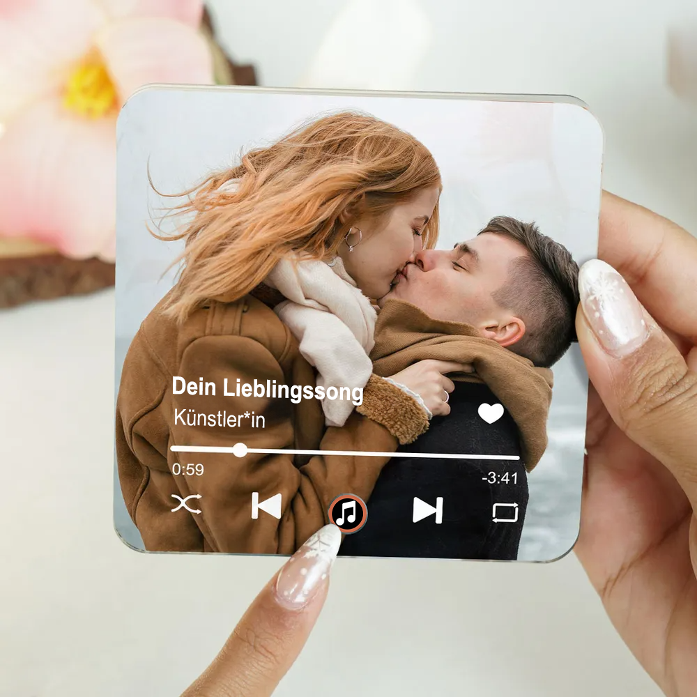 Personalisierter Foto-Musik-Kühlschrankmagnet Geschenk für Paar und Familie