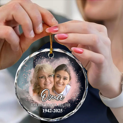 Glasornament mit Foto und Text Personalisierter Christbaumschmuck zur Trauer