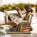 Personalisierter Holzaufsteller mit Namen für Bücherfans