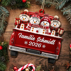 Personalisierter Holz-Weihnachtsanhänger – Schneemann-Motiv mit Namen & Text