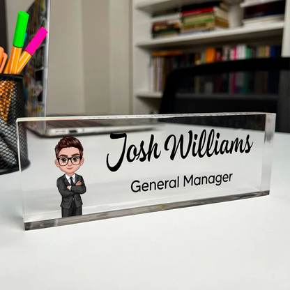 Personalisierte Acryl-Tafel für Mitarbeiter/-innen