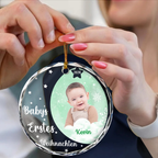Personalisierter Glas-Weihnachtsanhänger mit Foto - Babys erstes Weihnachten
