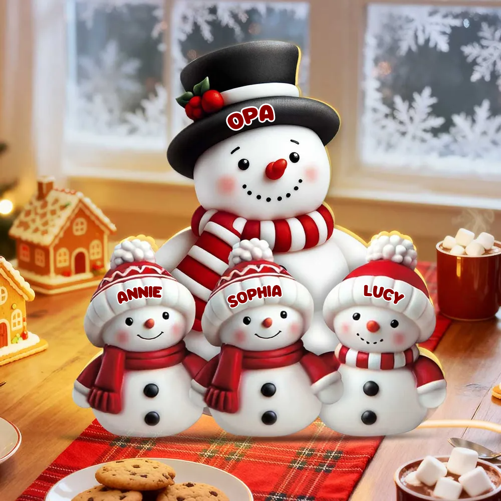 Personalisierte Schneemann-Lichtbox für Eltern, Oma, Opa und Kinder