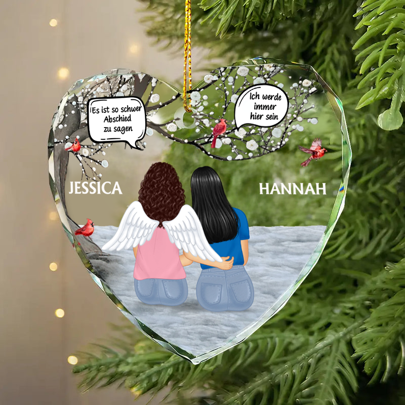 Glasornament in Herzform Christbaumschmuck Geschenk zur Trauer