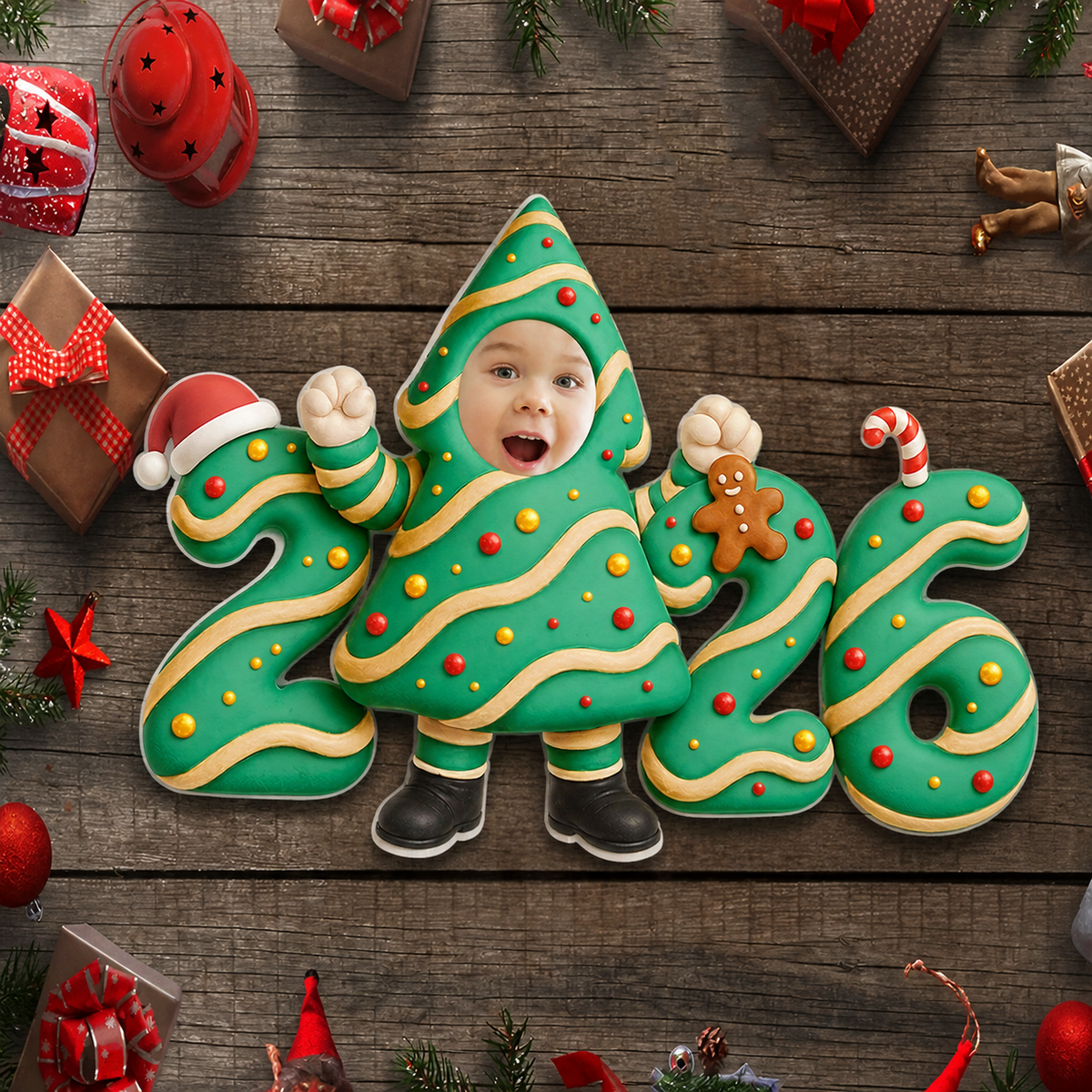 2025 Baby Personalisierter Acrylanhänger mit Foto Weihnachtsgeschenk