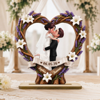 Personalisierter Herz-Holzaufsteller zur Hochzeit mit Namen und Datum