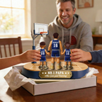 Basketballpapa und Kinder- Personalisierter Holzaufsteller mit Trikots und Text