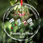 Erstes Weihnachten als Familie zu... Peronalisierter Glasanhänger Christbaumschmuck