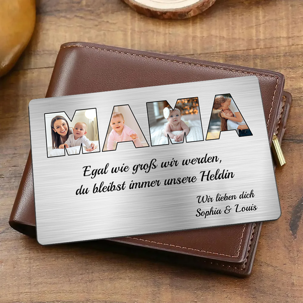 MAMA Foto-Brieftasche-Karte mit Text Geschenk für Mutter